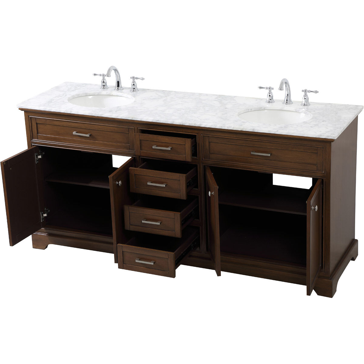 Americana 72 X 21.5 X 35 inch Teak Vanity Sink Set