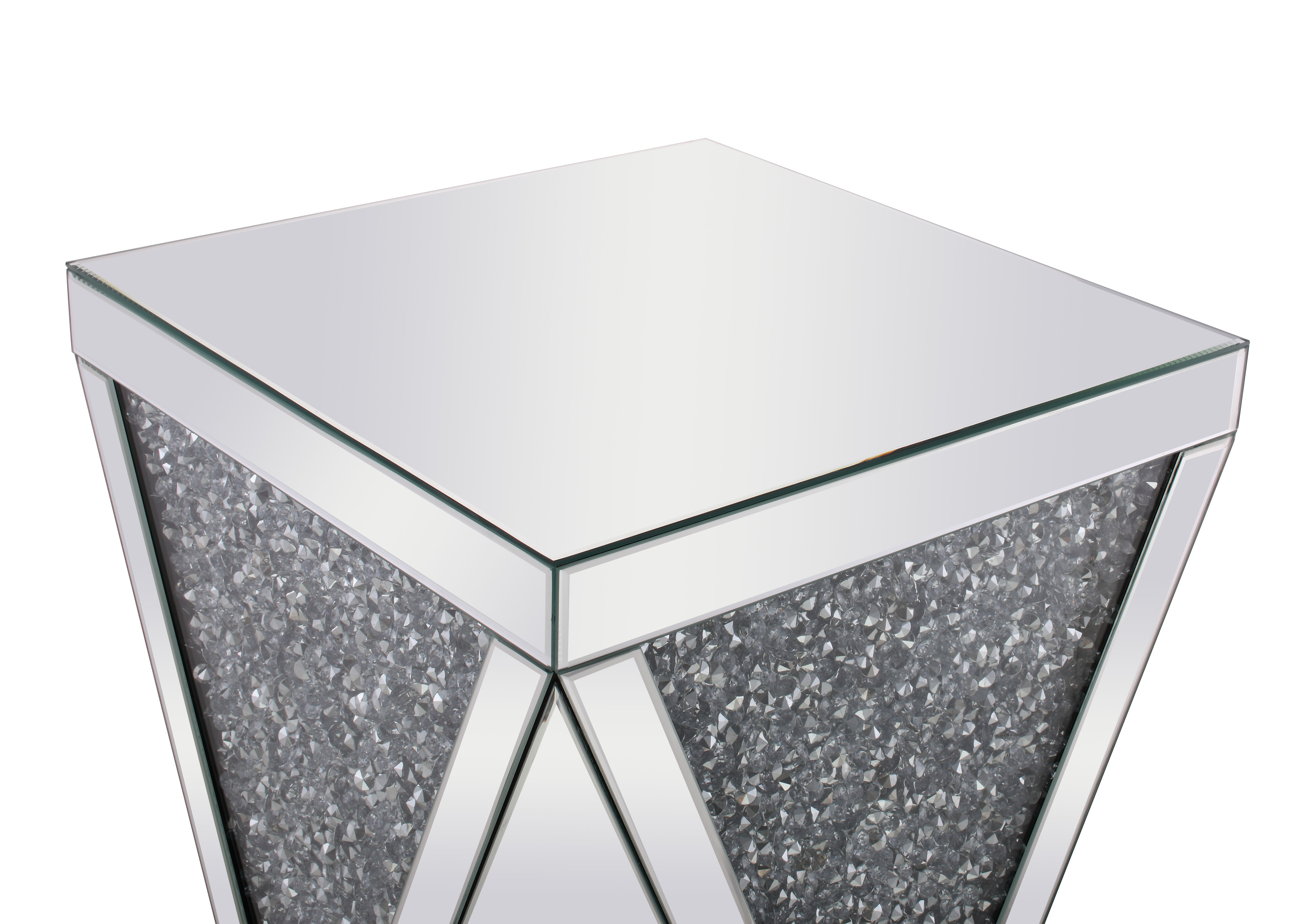 Modern 23 X 19 inch Clear Mirror End Table