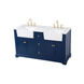 Franklin 60 X 22 X 35 inch Blue Bathroom Vanity Cabinet