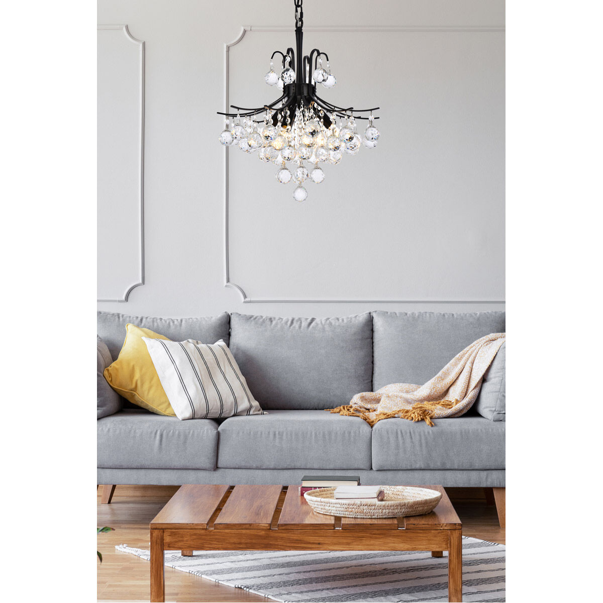 Toureg 6 Light 16 inch Black and Clear Pendant Ceiling Light