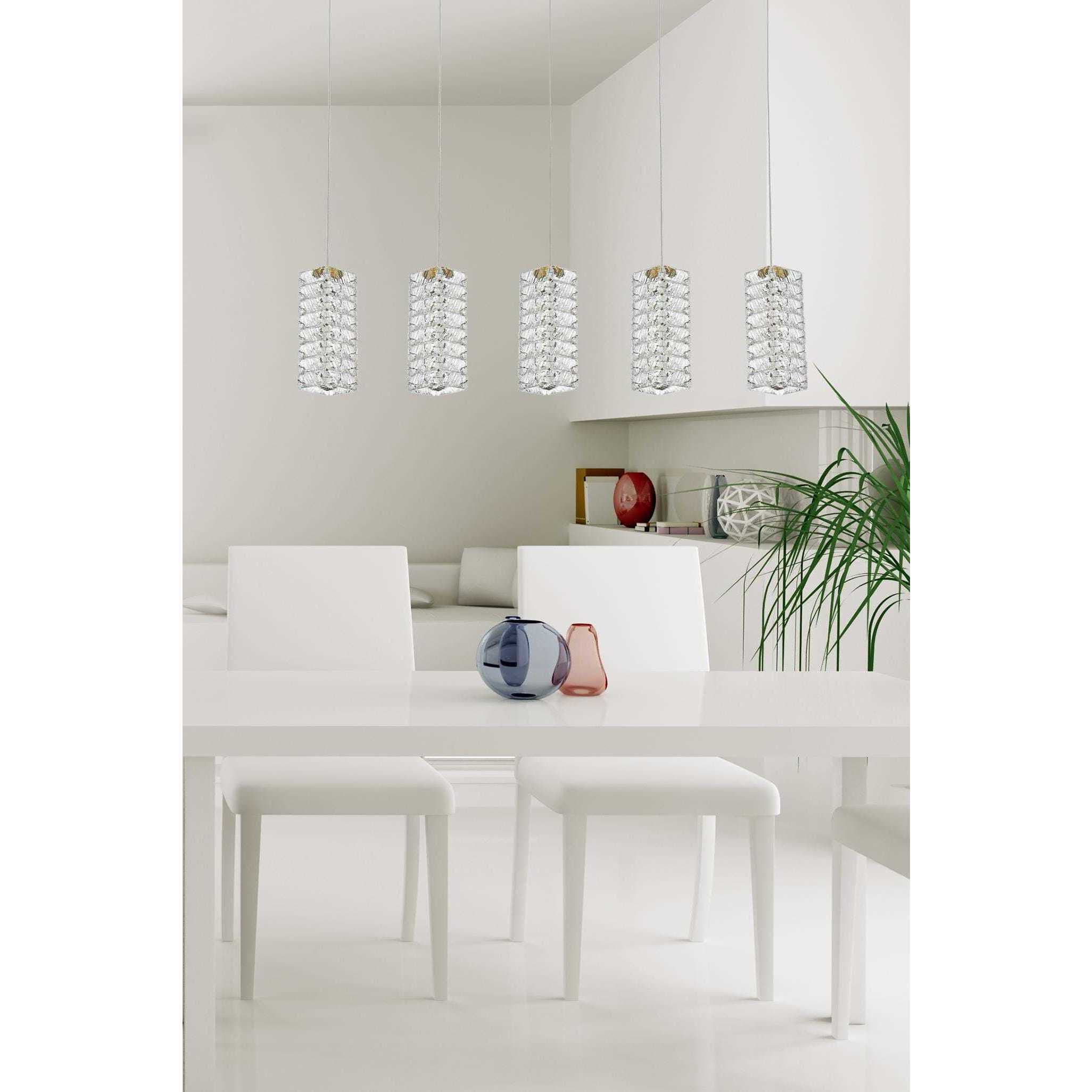 Aston 5 Light 5 inch Satin Gold Pendant Ceiling Light