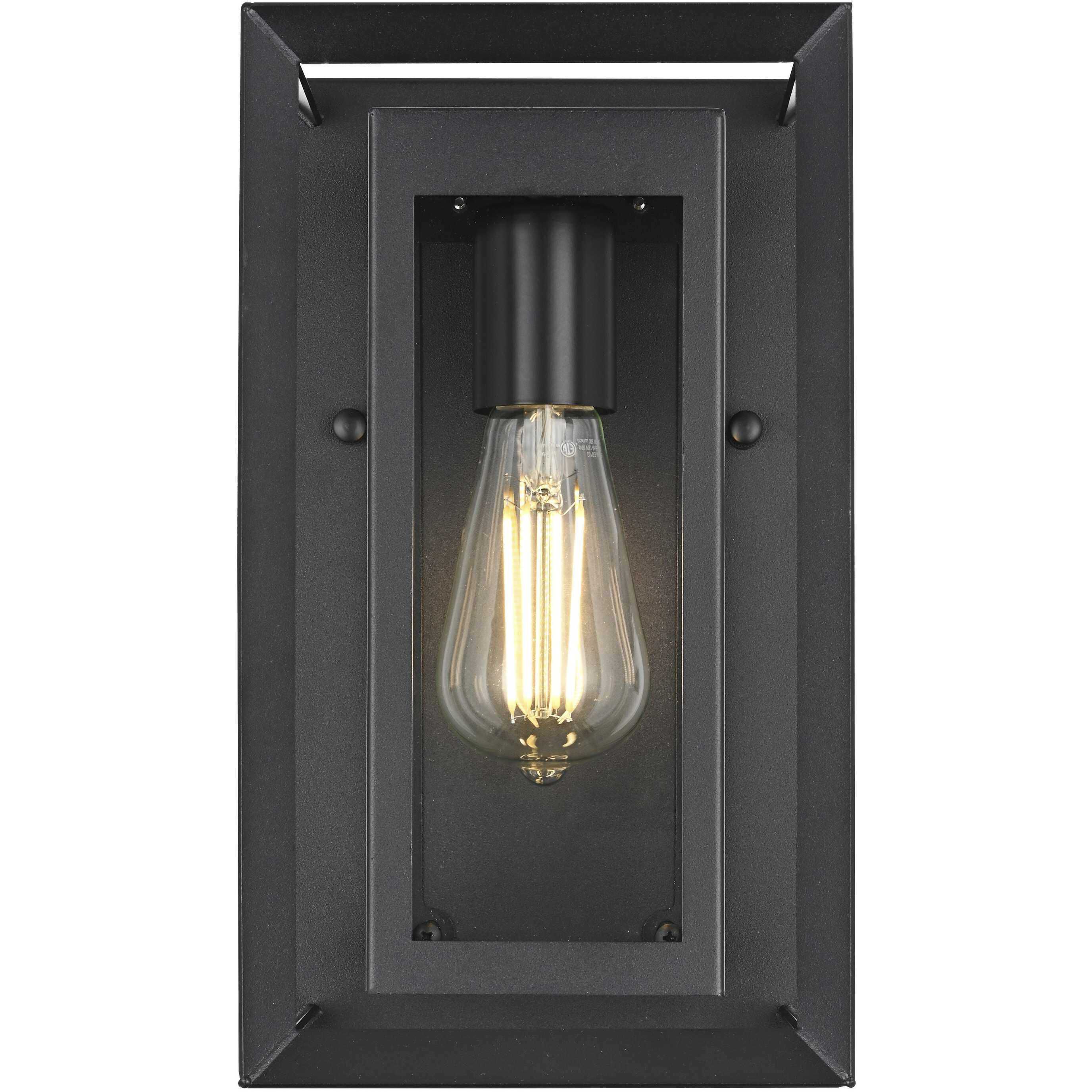 Etting 1 Light 12 inch Black Outdoor Wall Sconce