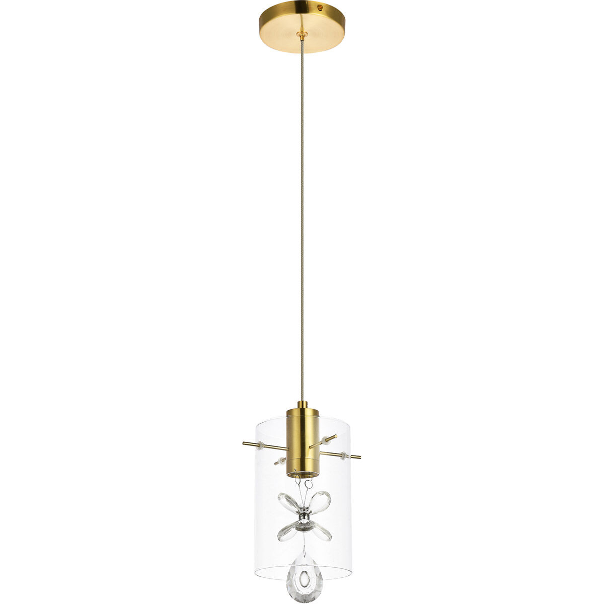 Hana 1 Light 7 inch Gold Pendant Ceiling Light