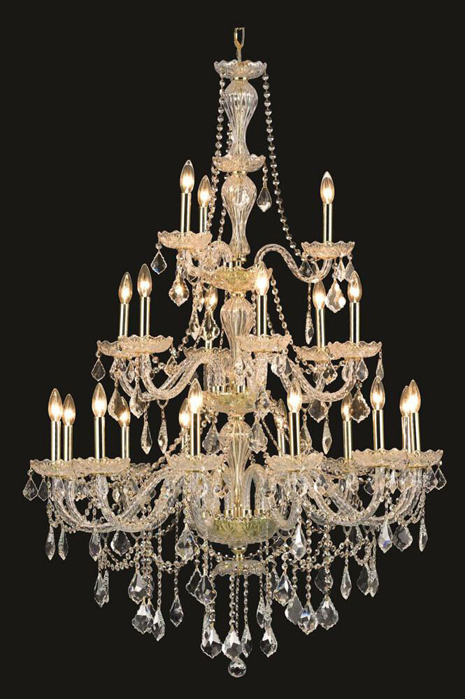 Elegant Lighting V7890G38G/RC Giselle 21 Light 38 inch Gold