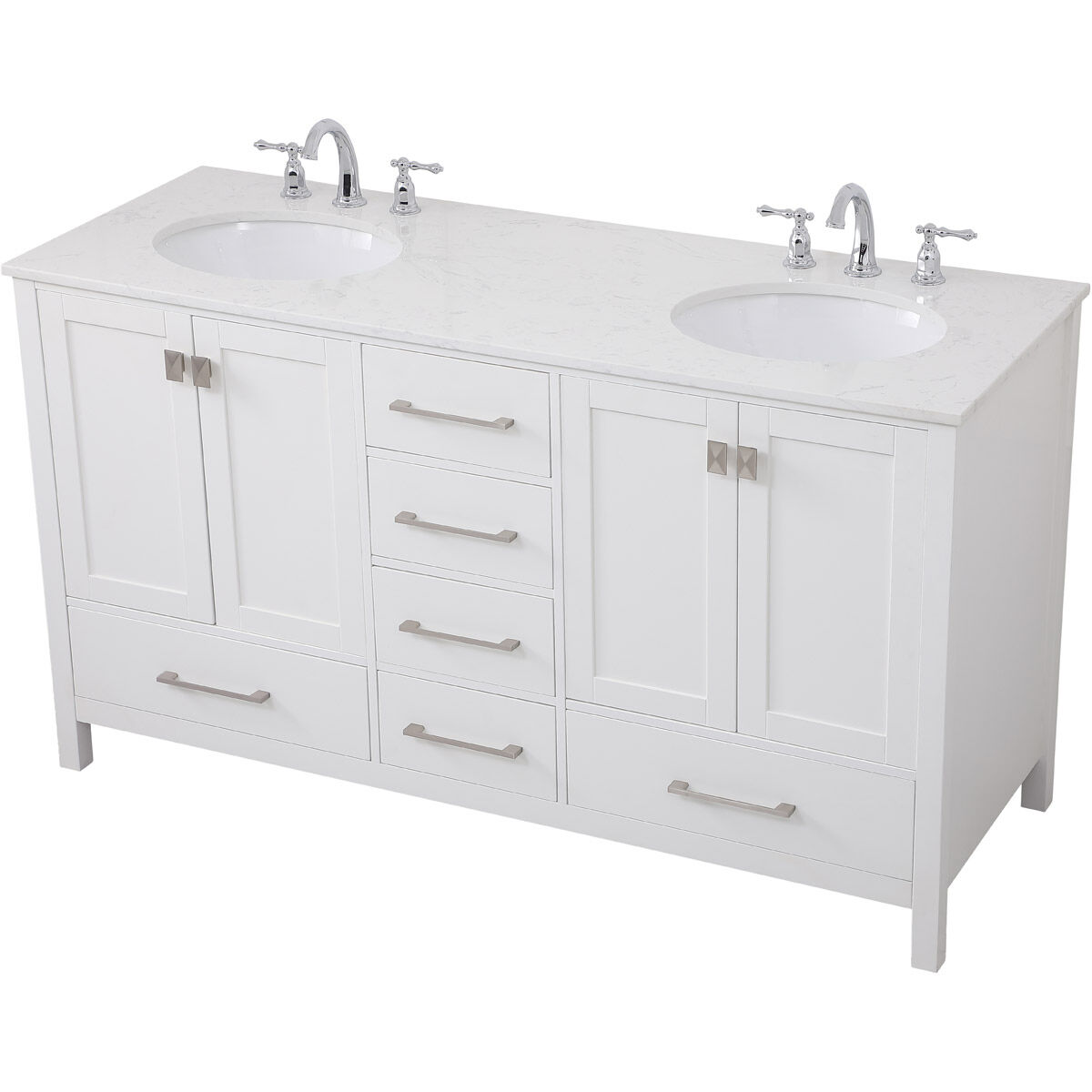Irene 60 X 22 X 34 inch White Vanity Sink Set