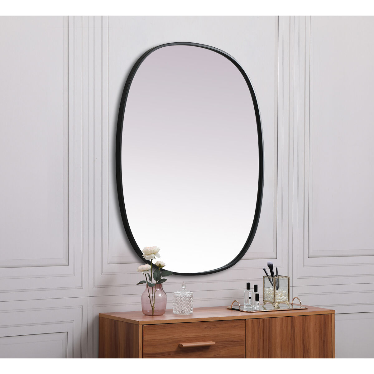 Brynn 36 X 30 inch Black Mirror in 30 x 36