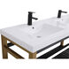 Raya 60 X 22 X 34 inch Gold and Black with White Vanity Sink Set