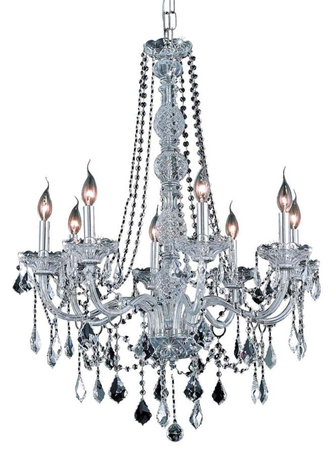 Verona 8 Light 28 inch Chrome Dining Chandelier Ceiling Light in Clear, Royal Cut