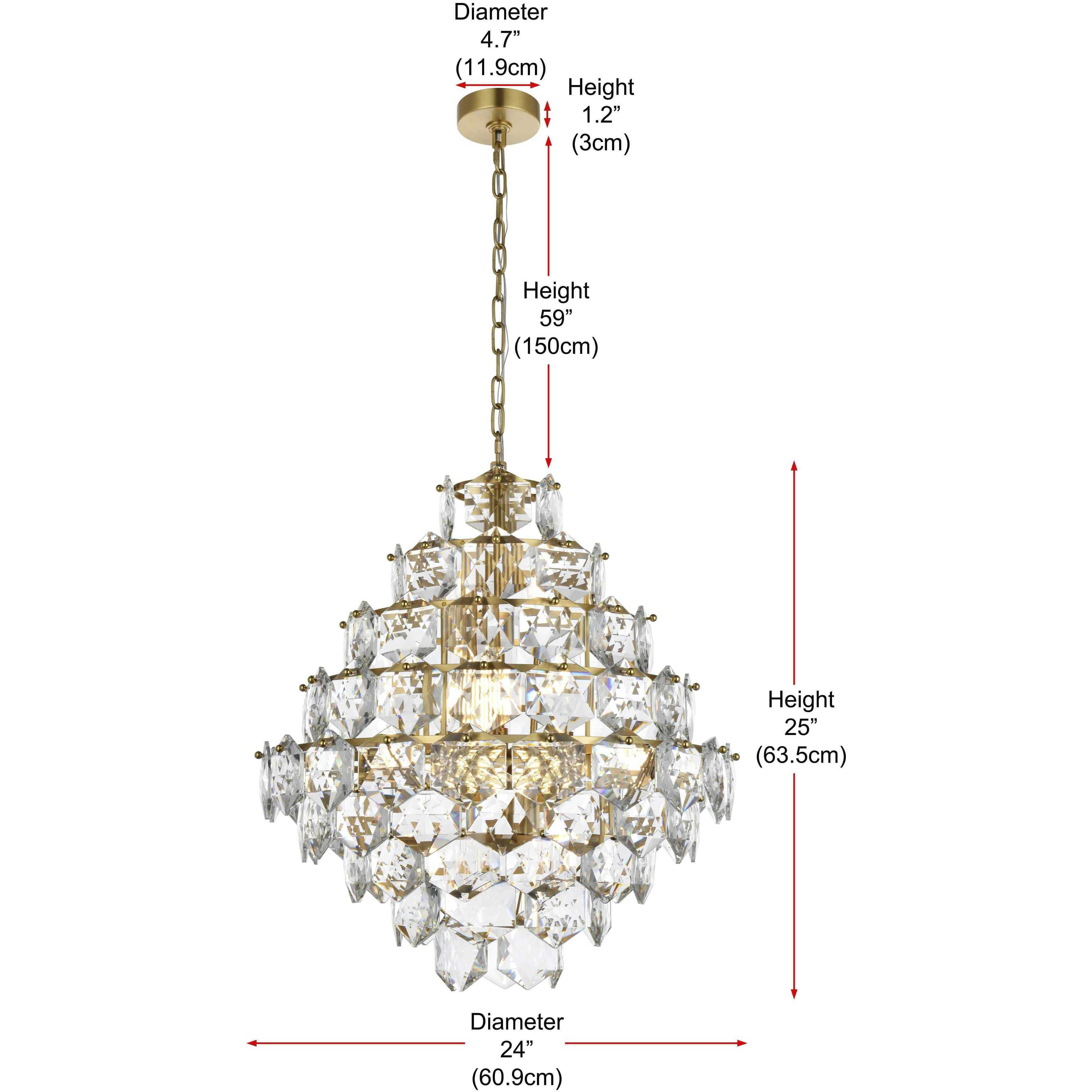 Adaline 15 Light 24 inch Satin Gold Chandelier Ceiling Light