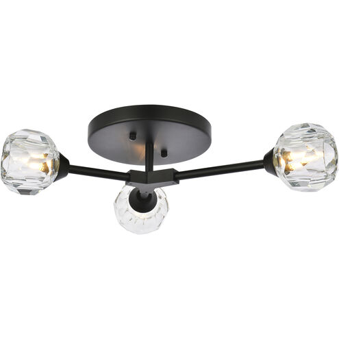 Zayne 3 Light 15 inch Black Flush Mount Ceiling Light