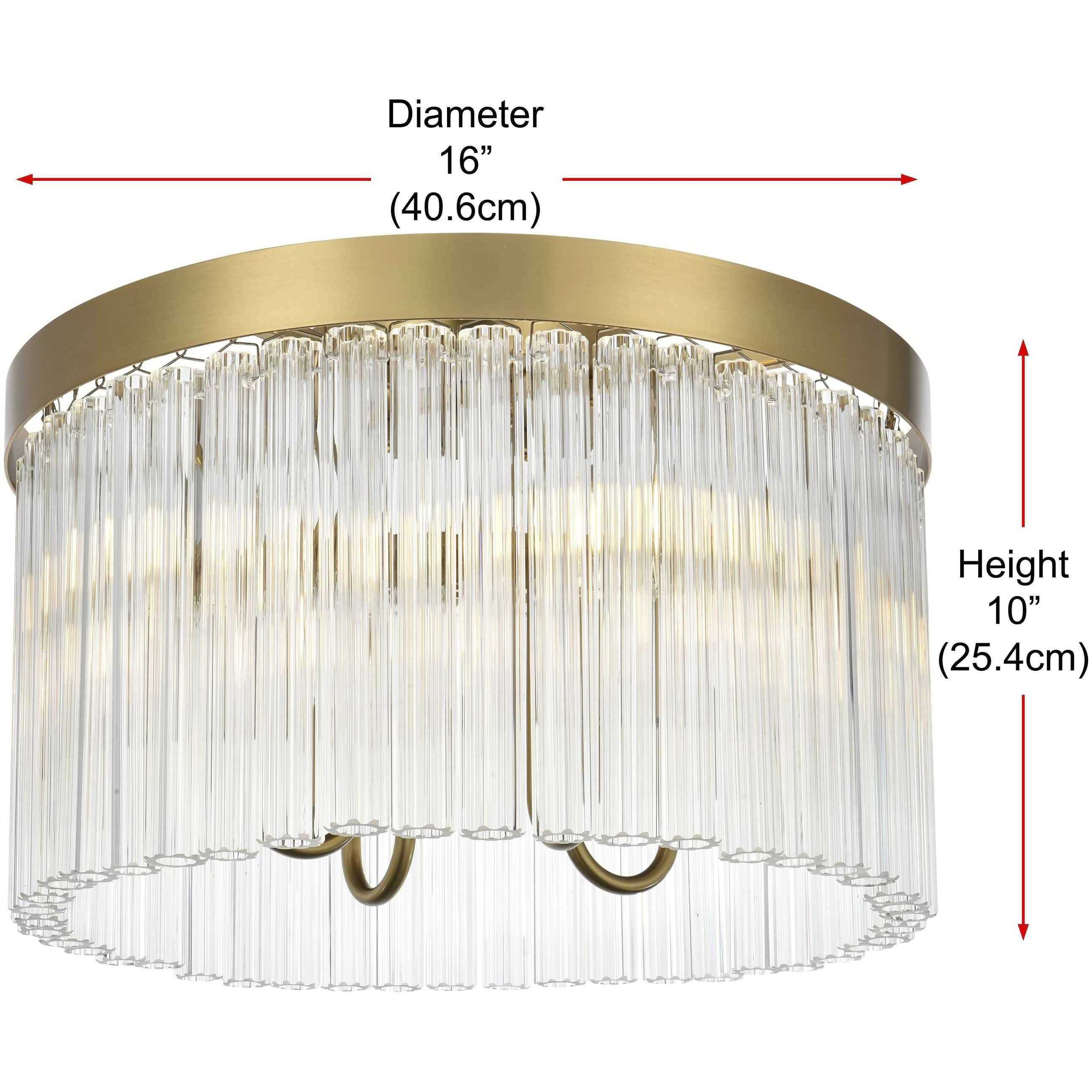 Harlow 4 Light 16 inch Satin Gold Flush Mount Ceiling Light