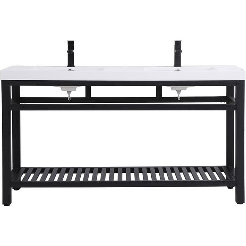 Raya 60 X 22 X 34 inch Black Vanity Sink Set