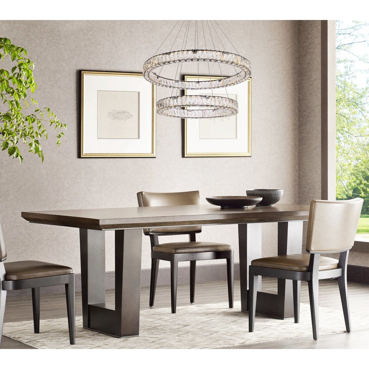 Monroe 2 Light 36 inch Black Chandelier Ceiling Light