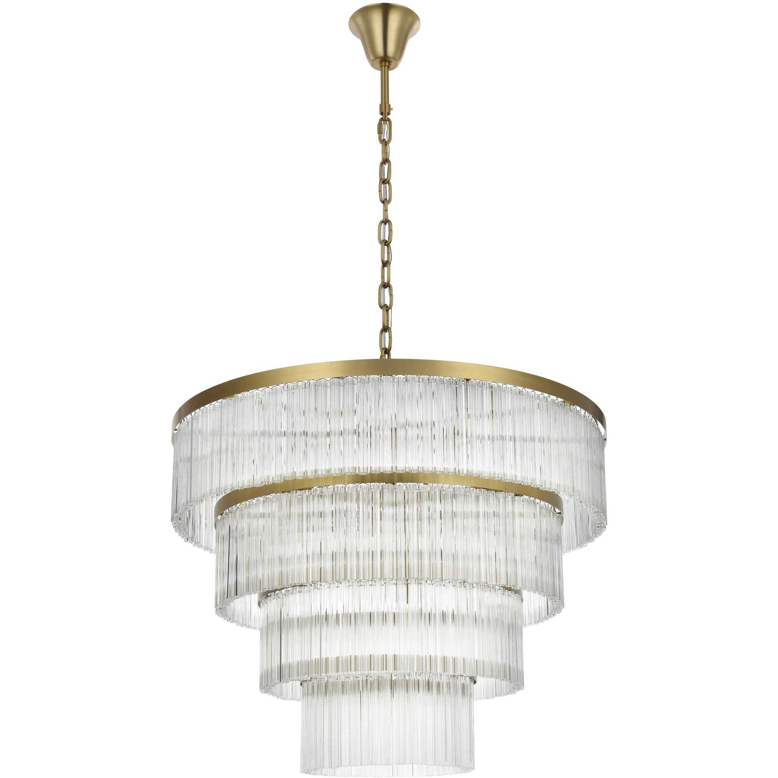 Harlow 28 Light 40 inch Satin Gold Chandelier Ceiling Light