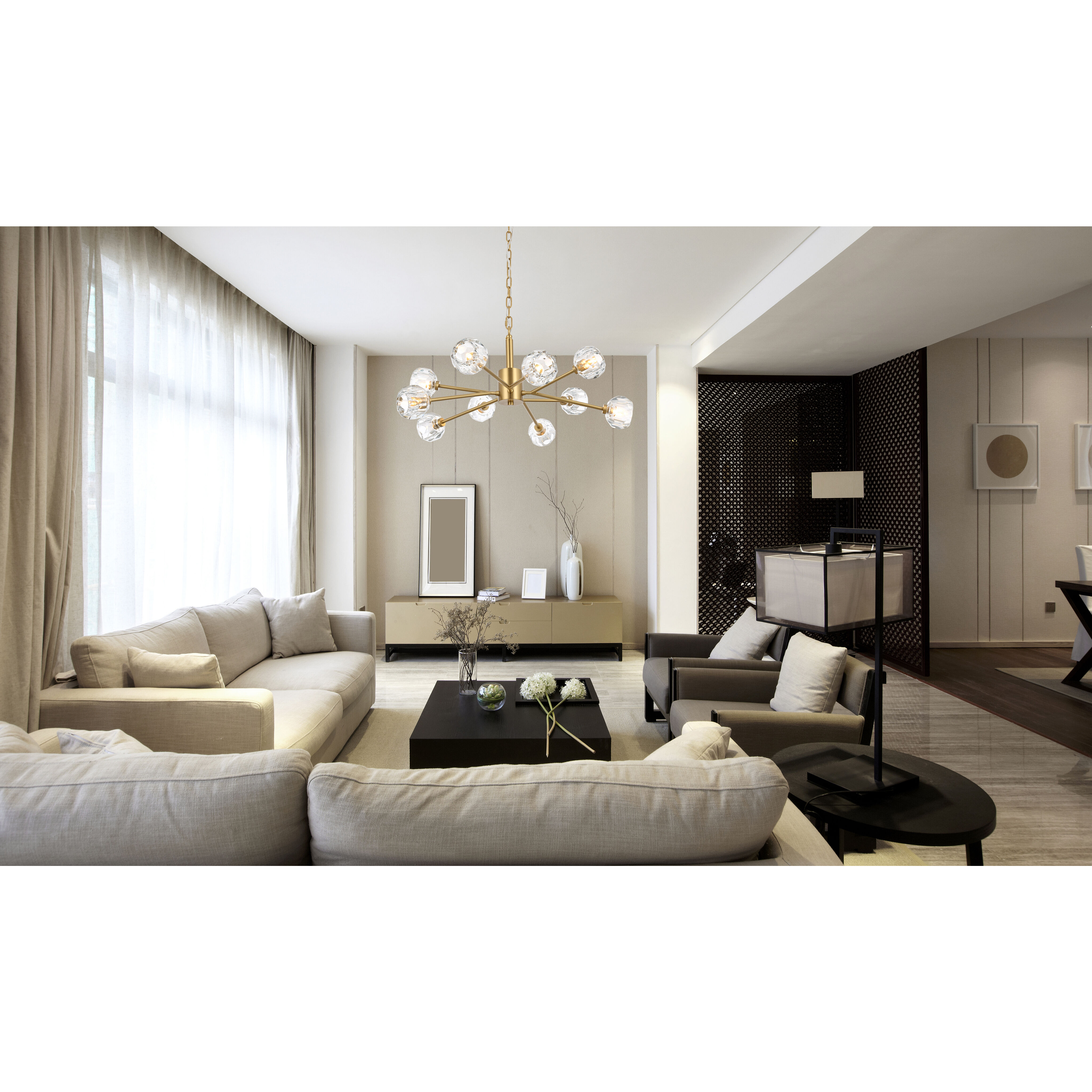 Graham 10 Light 30 inch Gold Pendant Ceiling Light