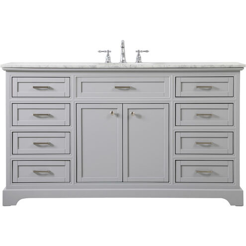 Americana 60 X 22 X 35 inch Grey Vanity Sink Set