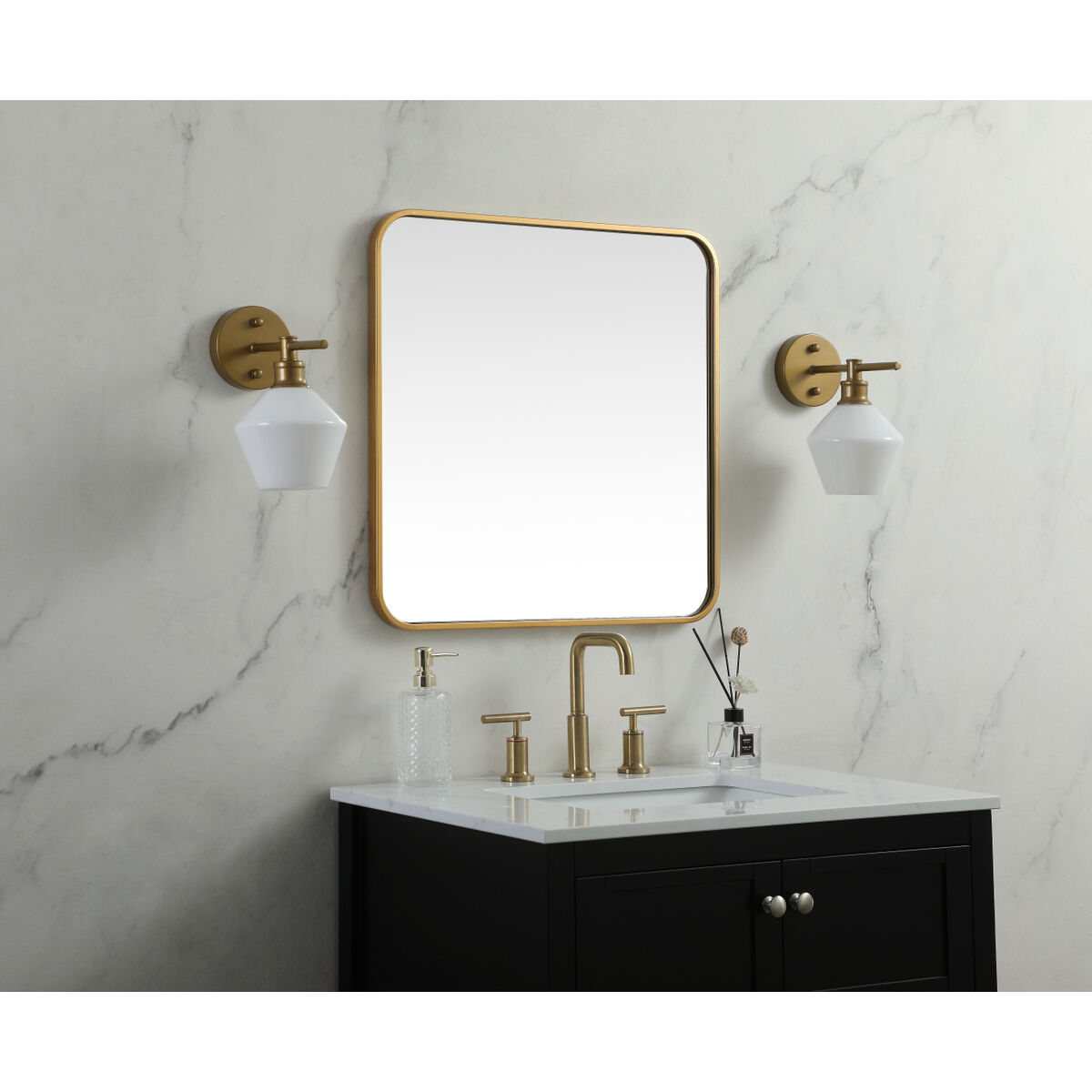 Evermore 24 X 24 inch Brass Vanity Mirror