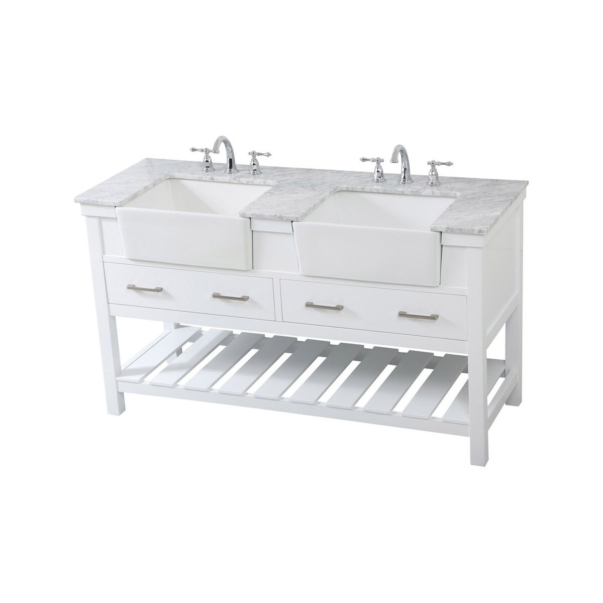 Clement 60 X 22 X 34 inch White Bathroom Vanity Cabinet