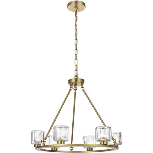 Cadence 6 Light 26 inch Satin Gold Chandelier Ceiling Light