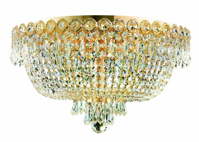 Century 6 Light 18 inch Gold Flush Mount Ceiling Light in Royal Cut
