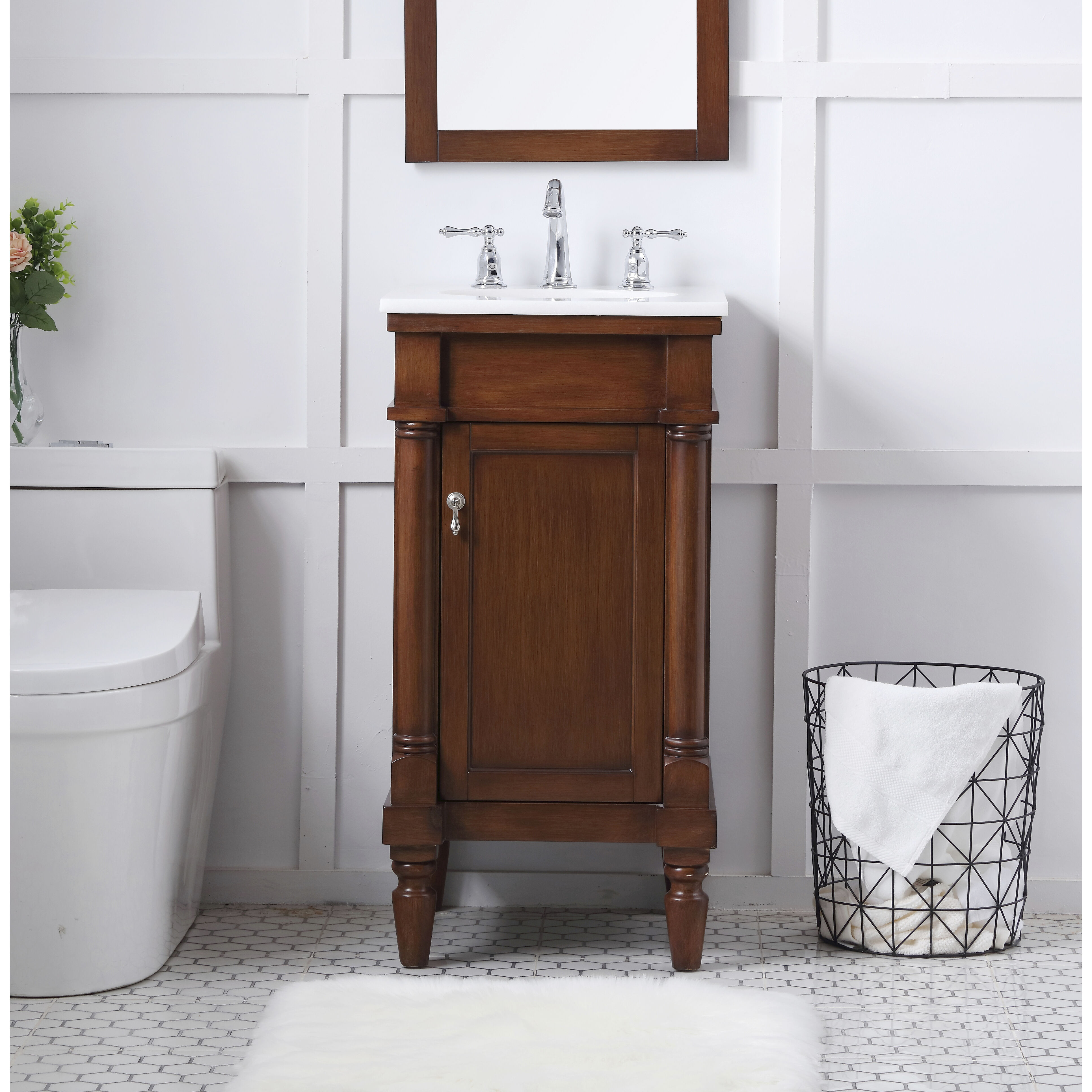 Lexington 19 X 18 X 35 inch Walnut Vanity Sink Set 