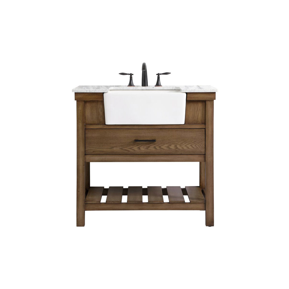 Clement 36 X 22 X 34.13 inch Driftwood Bathroom Vanity Cabinet