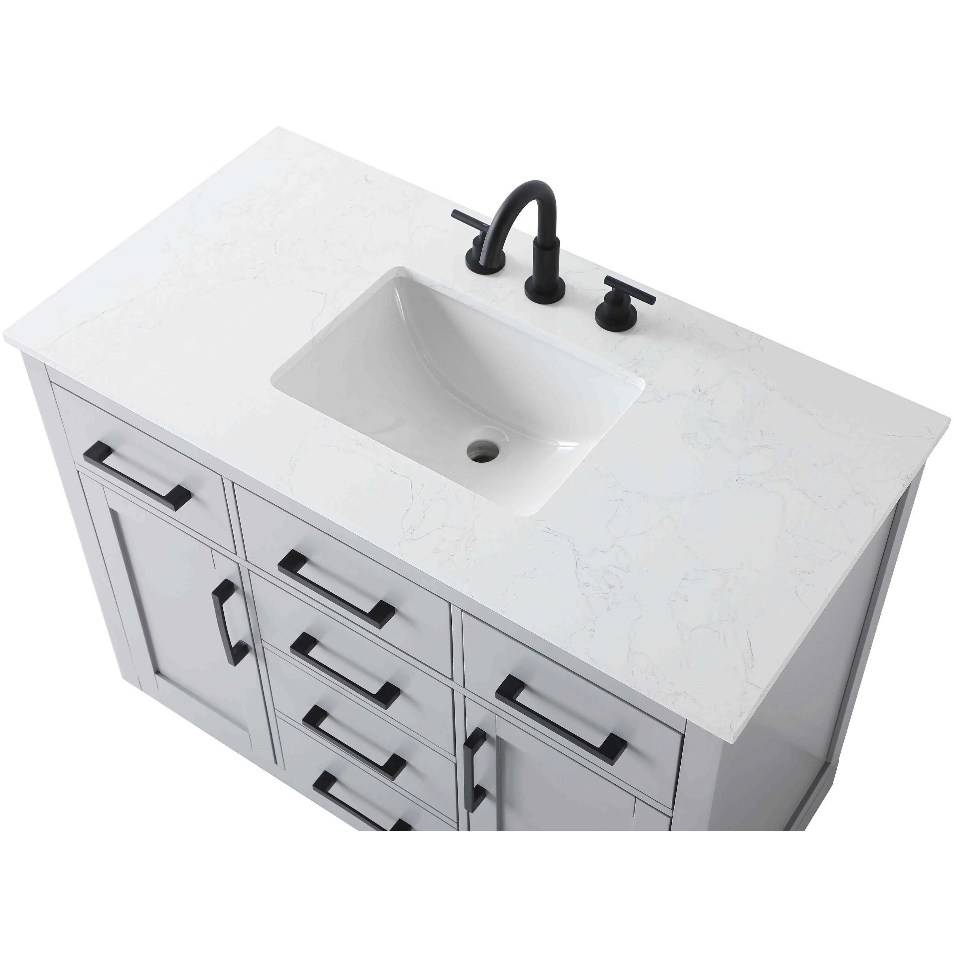 Alden 42 X 35 inch Grey Bathroom Vanity Cabinet