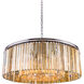 Sydney 10 Light 43.5 inch Polished Nickel Pendant Ceiling Light in Golden Teak, Urban Classic