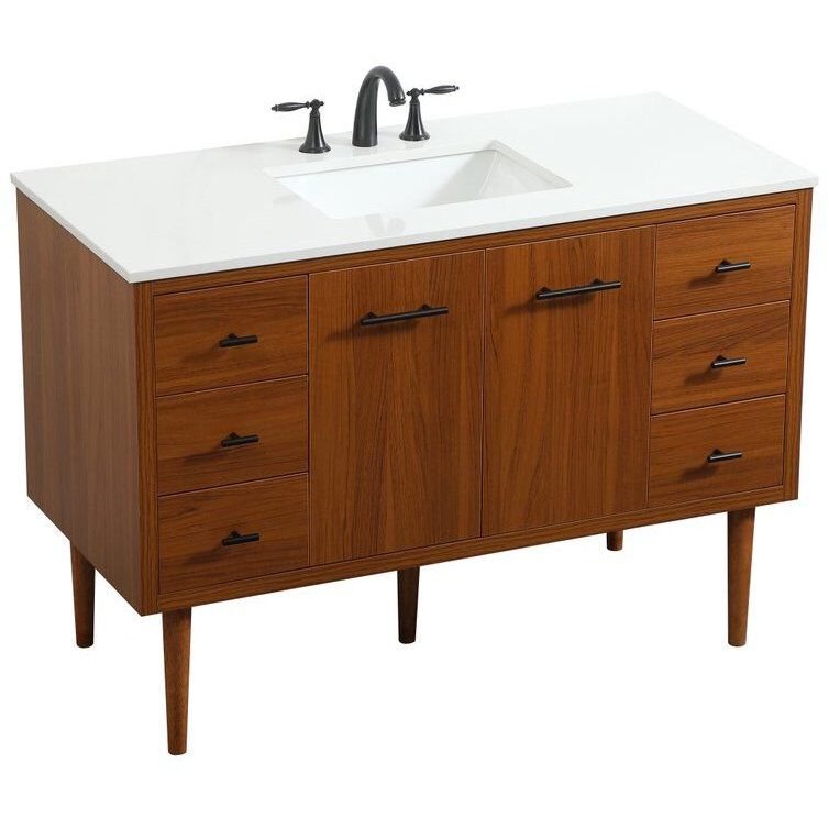 Cyrus 48 X 22 X 34 inch Teak Vanity Sink Set