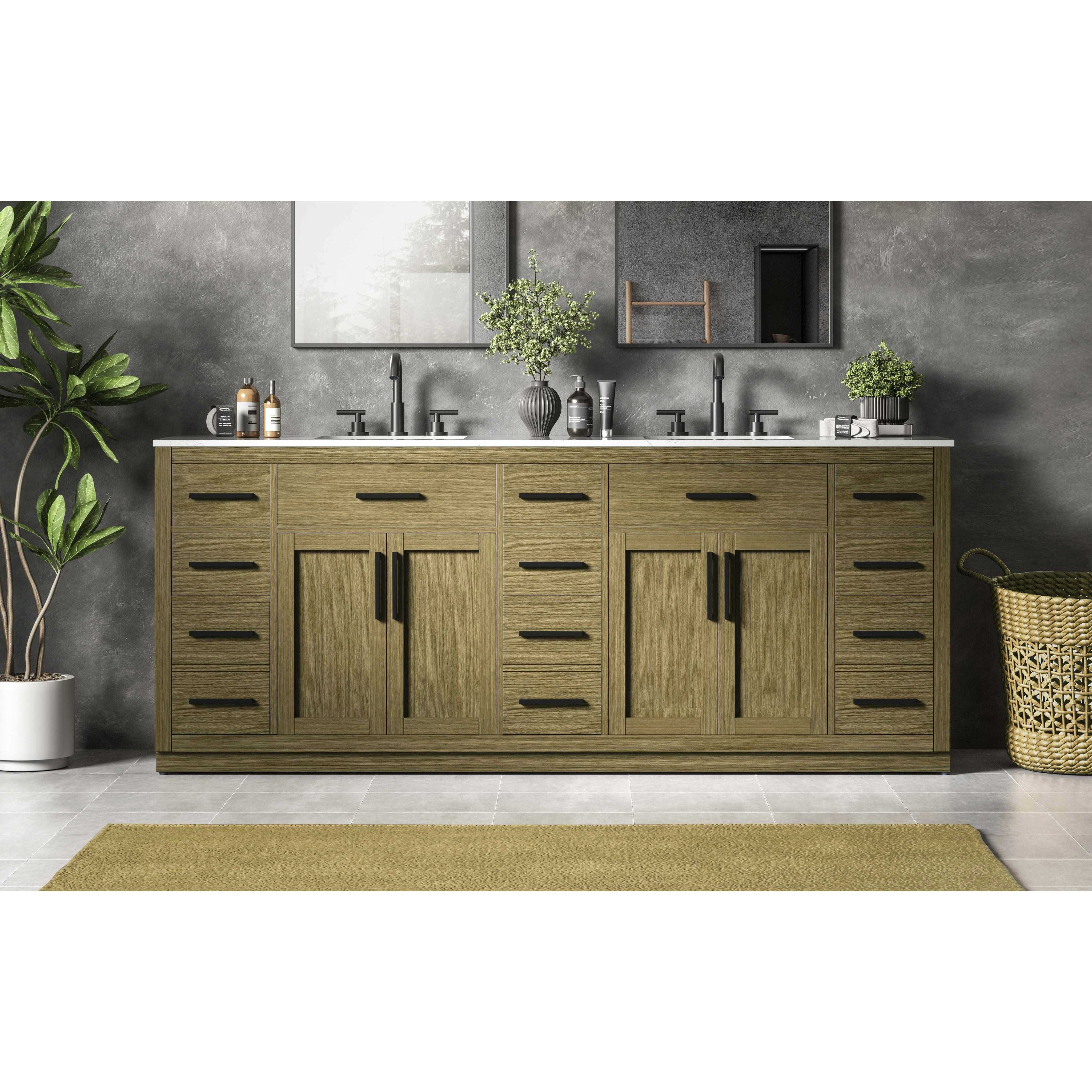 Alden 84 X 35 inch Chestnut Brown Bathroom Vanity Cabinet