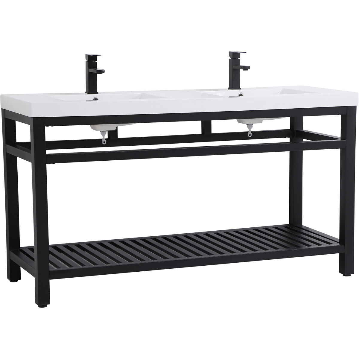 Raya 60 X 22 X 34 inch Black Vanity Sink Set