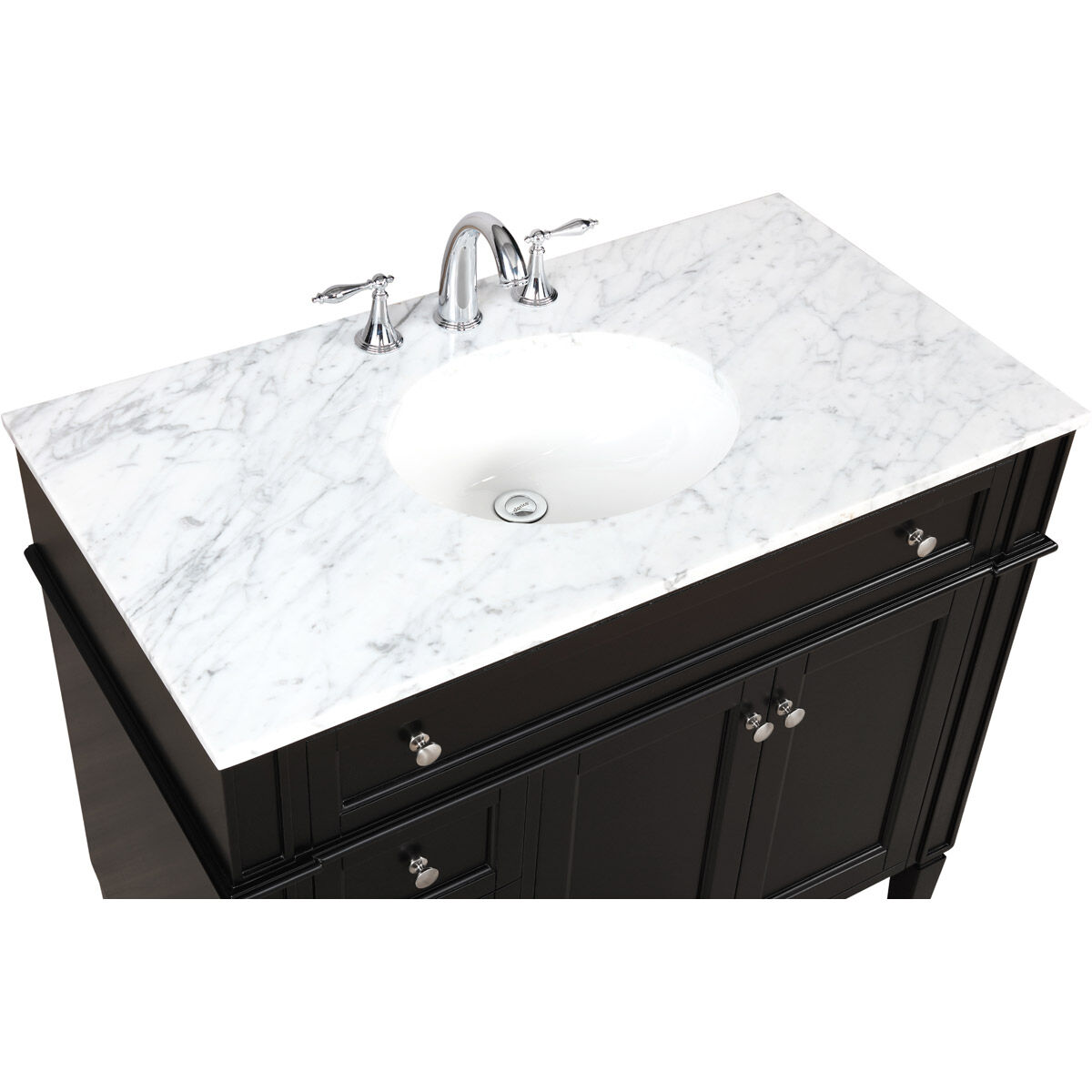 Park Avenue 40 X 21.5 X 35 inch Black Vanity Sink Set