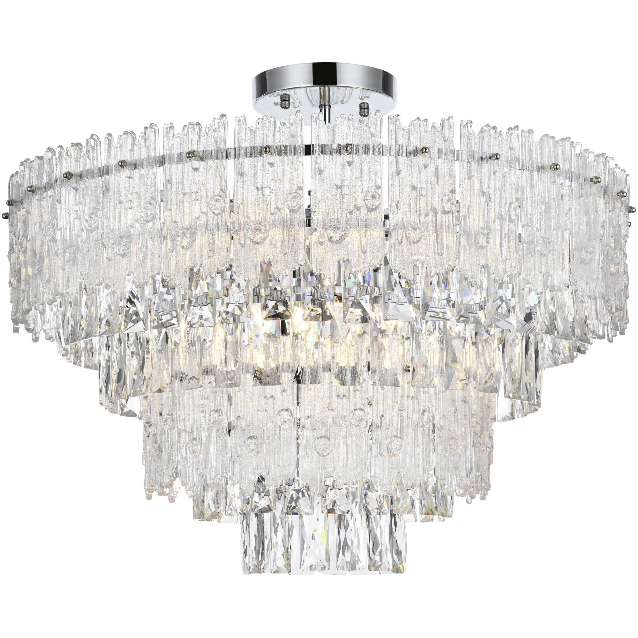 Emilia 8 Light 25 inch Chrome Flush Mount Ceiling Light