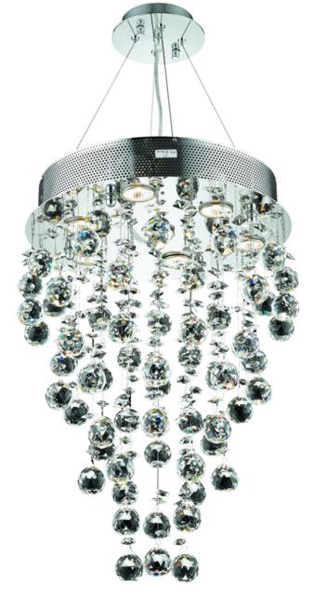 Galaxy 7 Light 16 inch Chrome Dining Chandelier Ceiling Light in GU10, Royal Cut