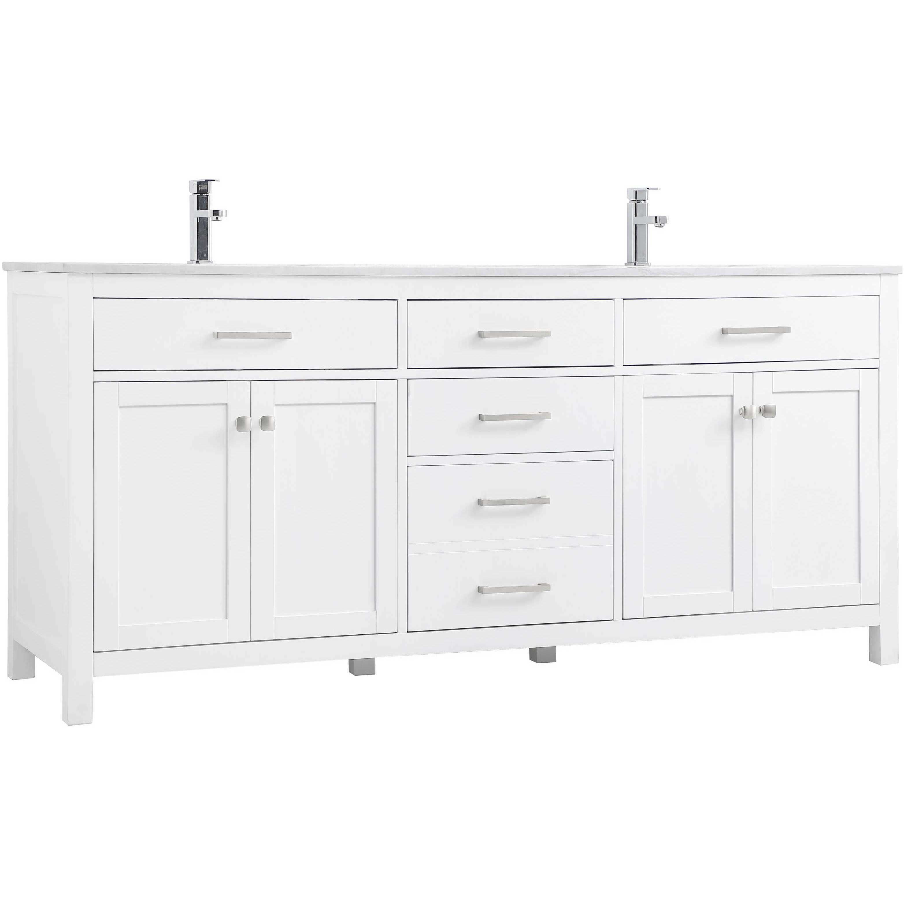 Lewis 72 X 22 X 34 inch White Vanity Sink Set