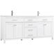 Lewis 72 X 22 X 34 inch White Vanity Sink Set