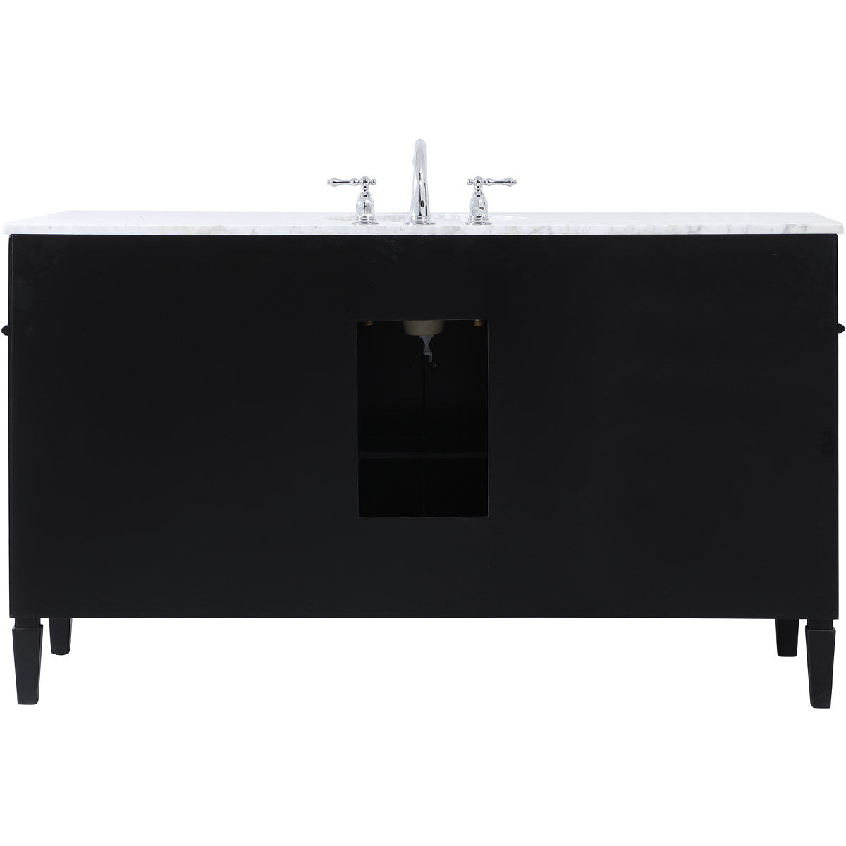 Park Avenue 60 X 21.5 X 35 inch Black Vanity Sink Set