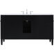 Park Avenue 60 X 21.5 X 35 inch Black Vanity Sink Set