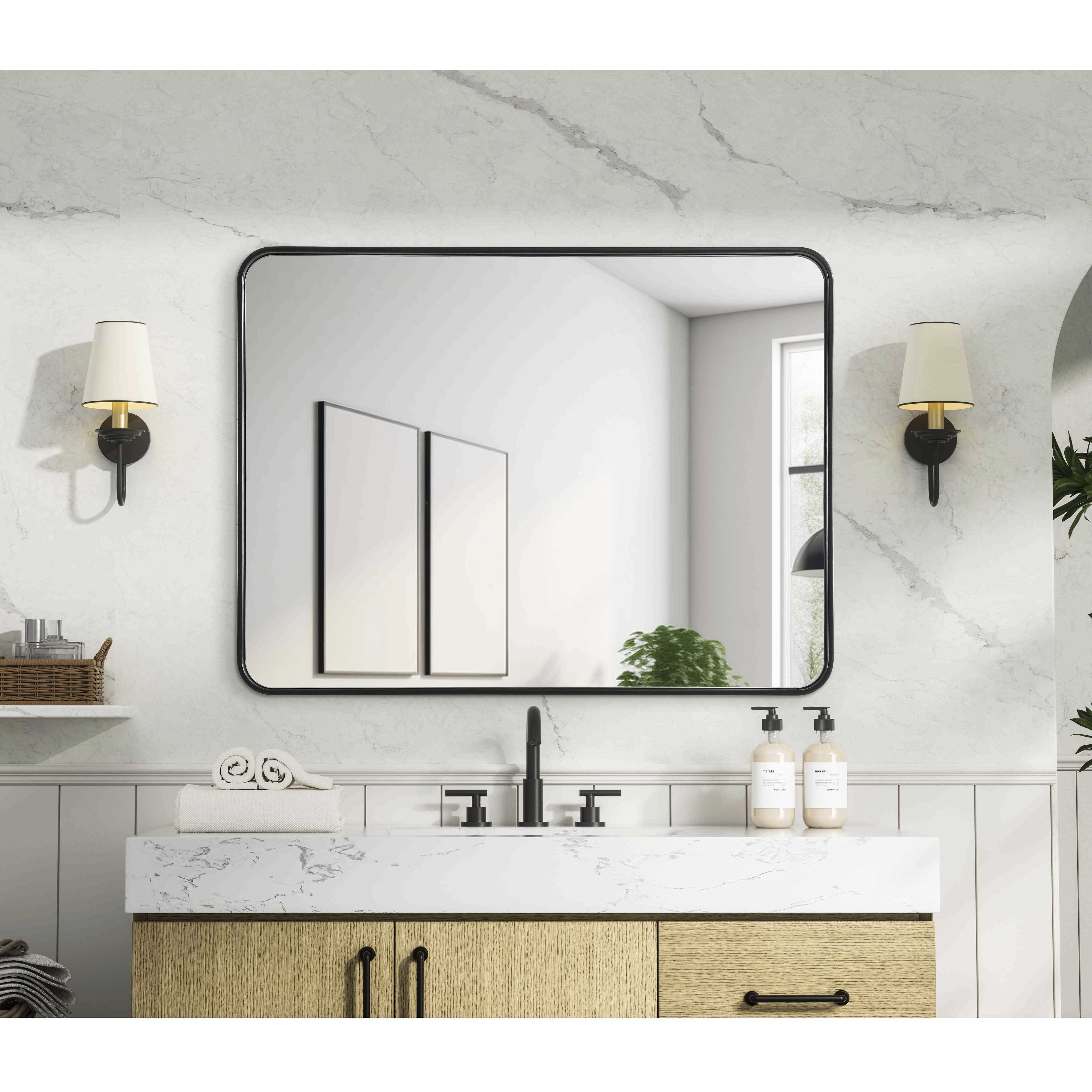 Remy 40 X 30 inch Black Mirror