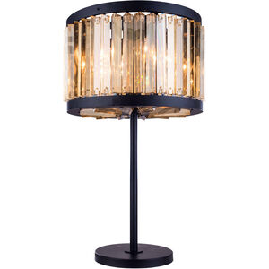 Chelsea 32 inch 60 watt Matte Black Table Lamp Portable Light in Golden Teak, Urban Classic