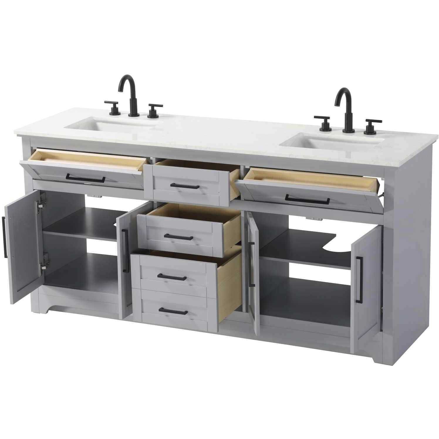 Remington 72 X 35 inch Grey Bathroom Vanity Cabinet