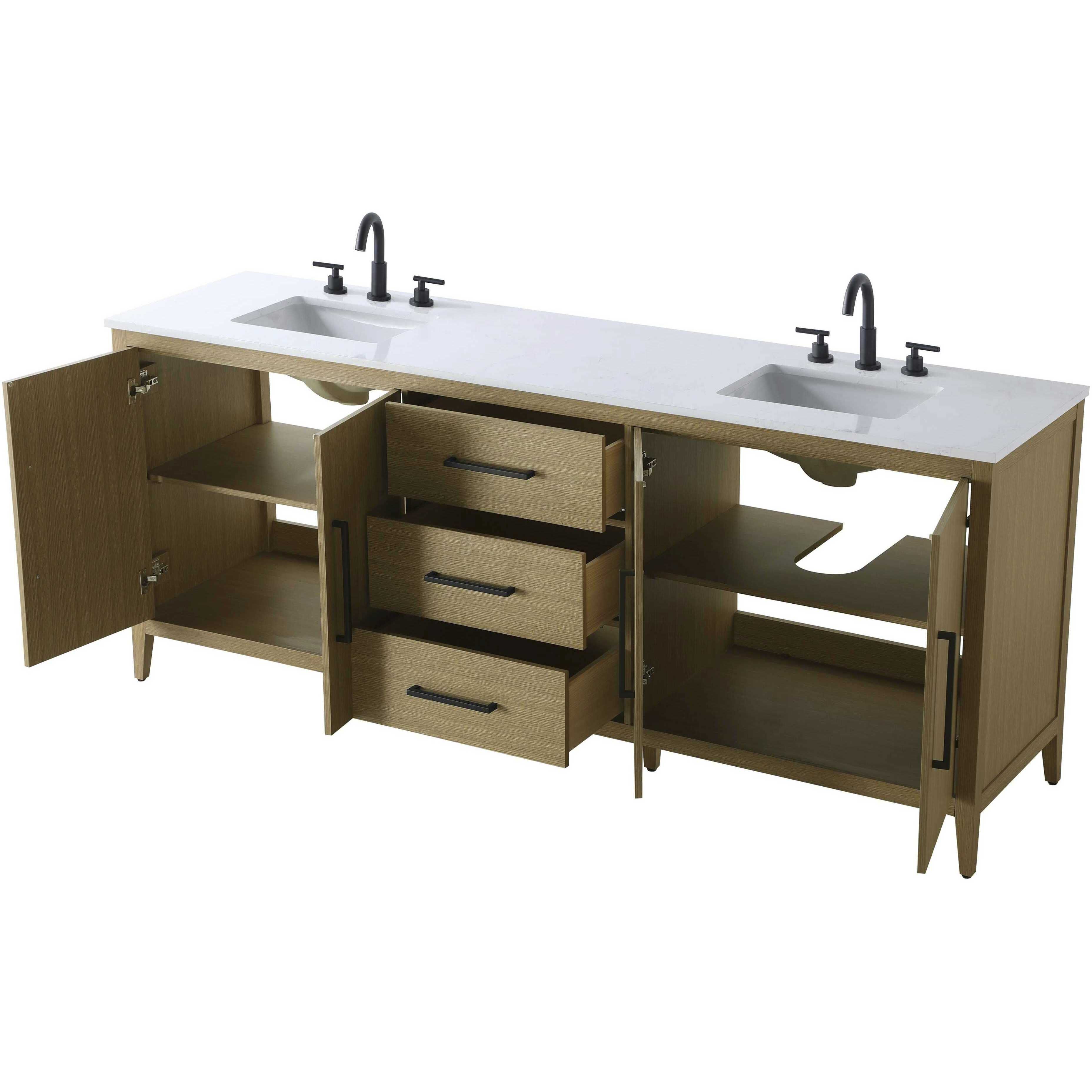 Millie 84 X 35 inch Honey Brown Bathroom Vanity Cabinet