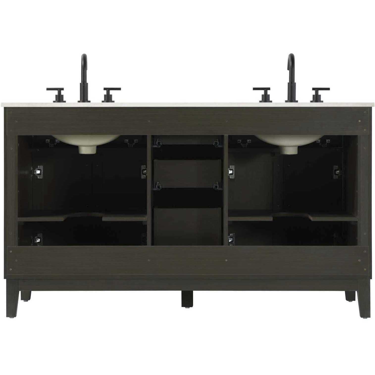 Virginia 60 X 35 inch Mocha Brown Bathroom Vanity Cabinet