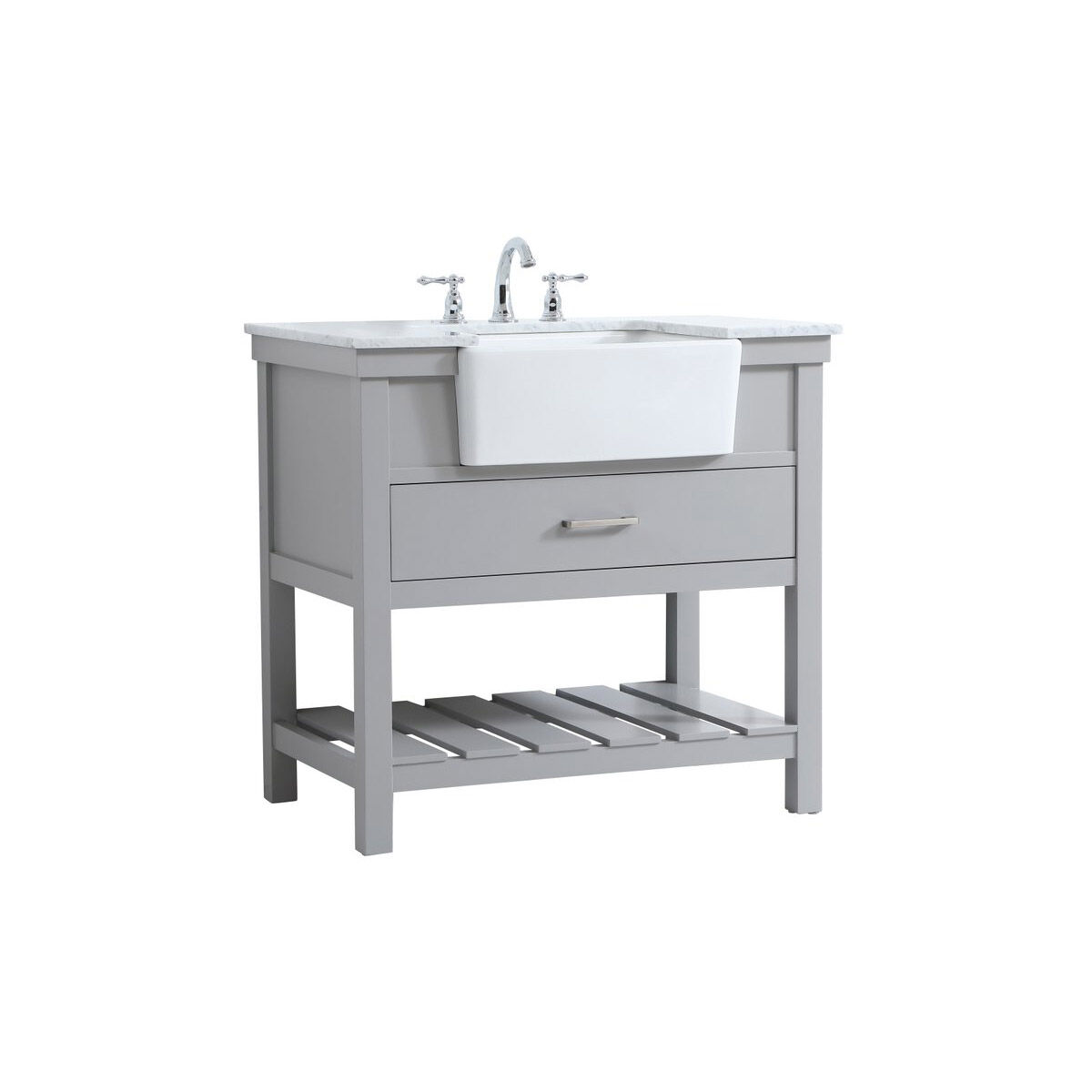 Clement 36 X 22 X 34 inch Grey Bathroom Vanity Cabinet