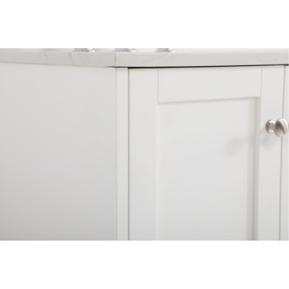 Sommerville 60 X 22 X 34 inch White and Brushed Nickel with Calacatta Quartz Vanity Sink Set