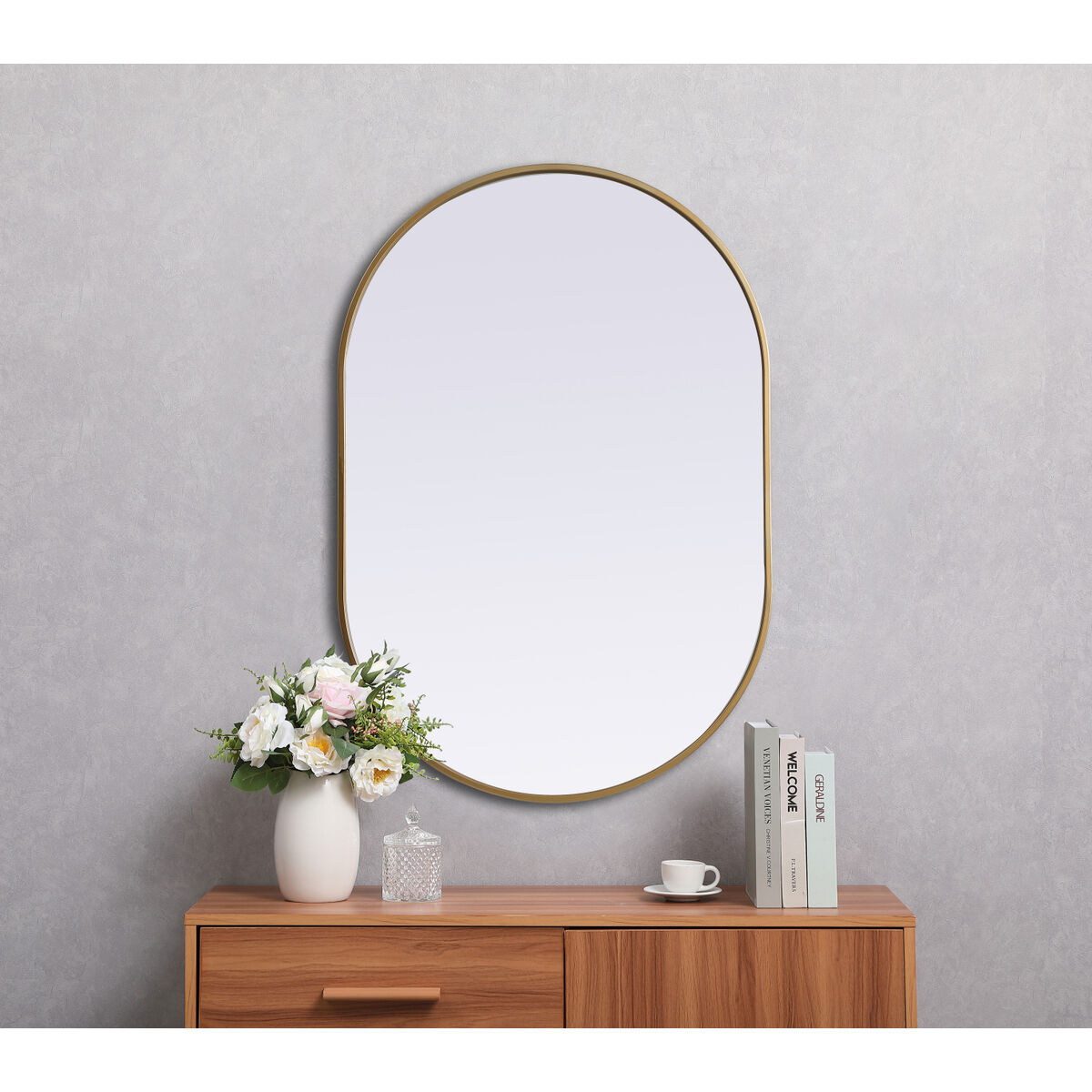 Asha 40 X 27 inch Brass Mirror in 27 x 40