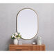 Asha 40 X 27 inch Brass Mirror in 27 x 40