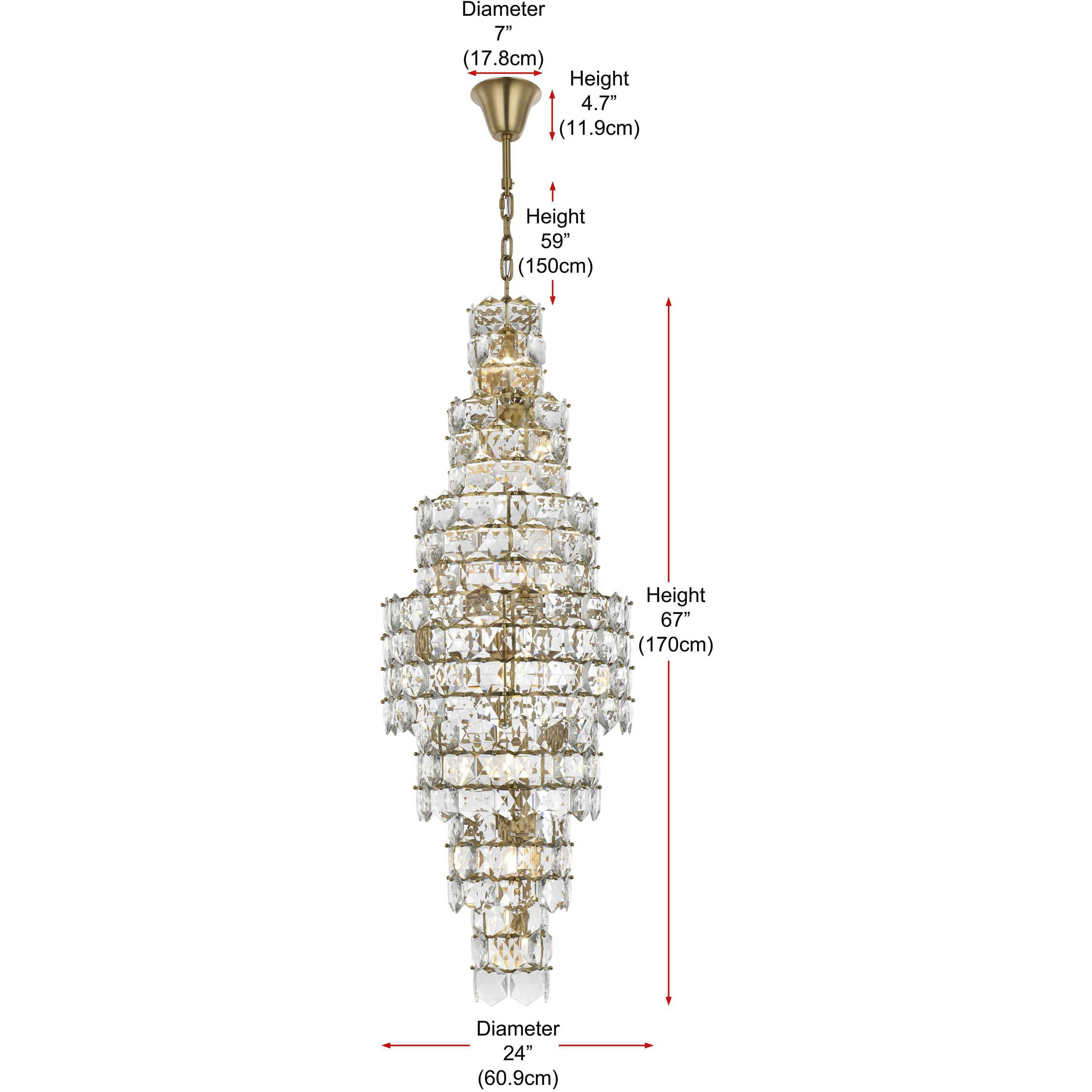 Adaline 26 Light 24 inch Satin Gold Chandelier Ceiling Light