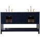 Sinclaire 60 X 22 X 34 inch Blue Vanity Sink Set