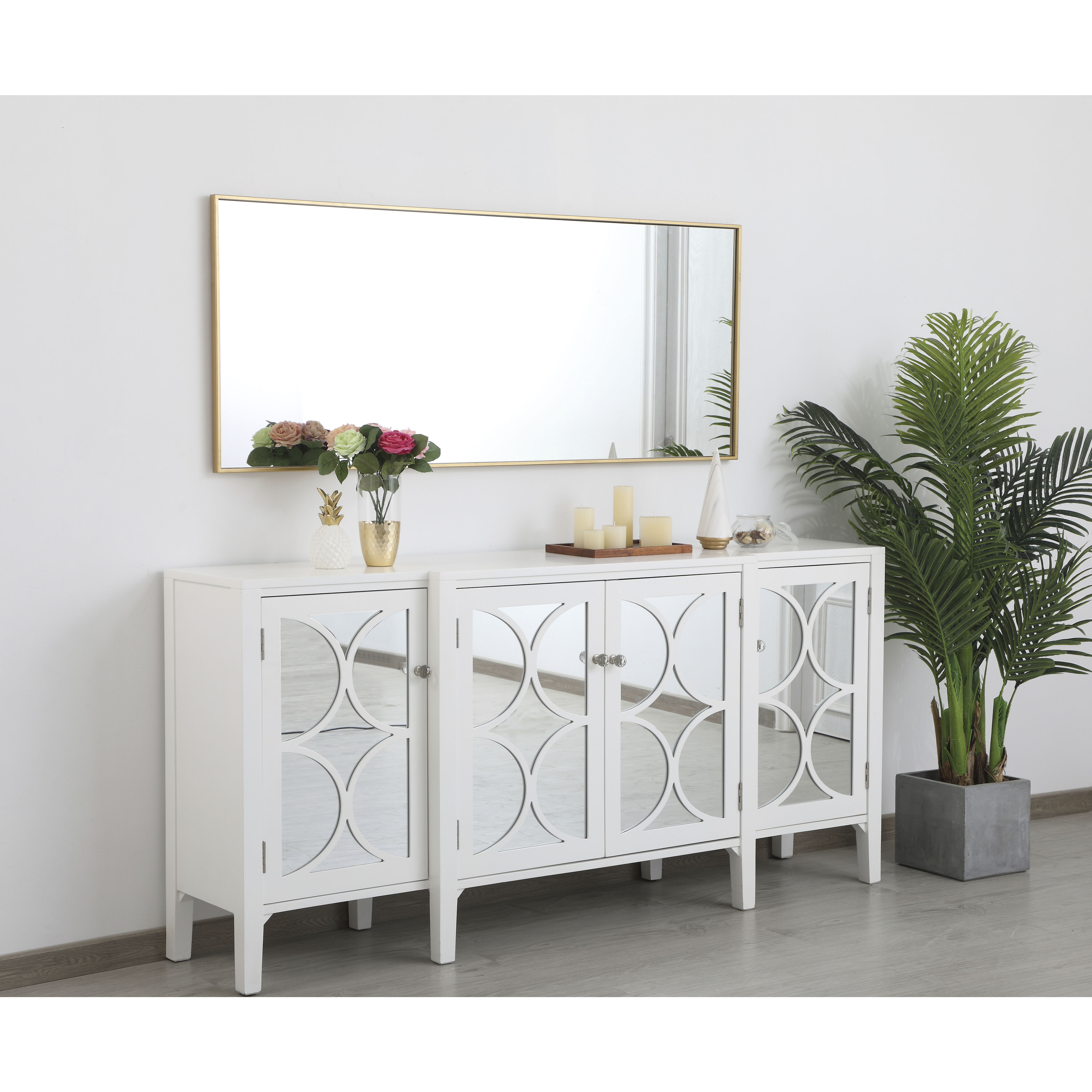 Monet 60 X 24 inch Brass Wall Mirror